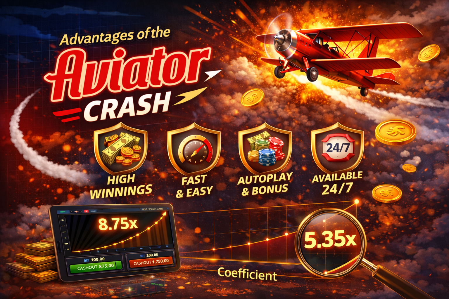 web banner Advantages of the Aviator Crash Game